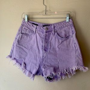 Light purple high rise shorts